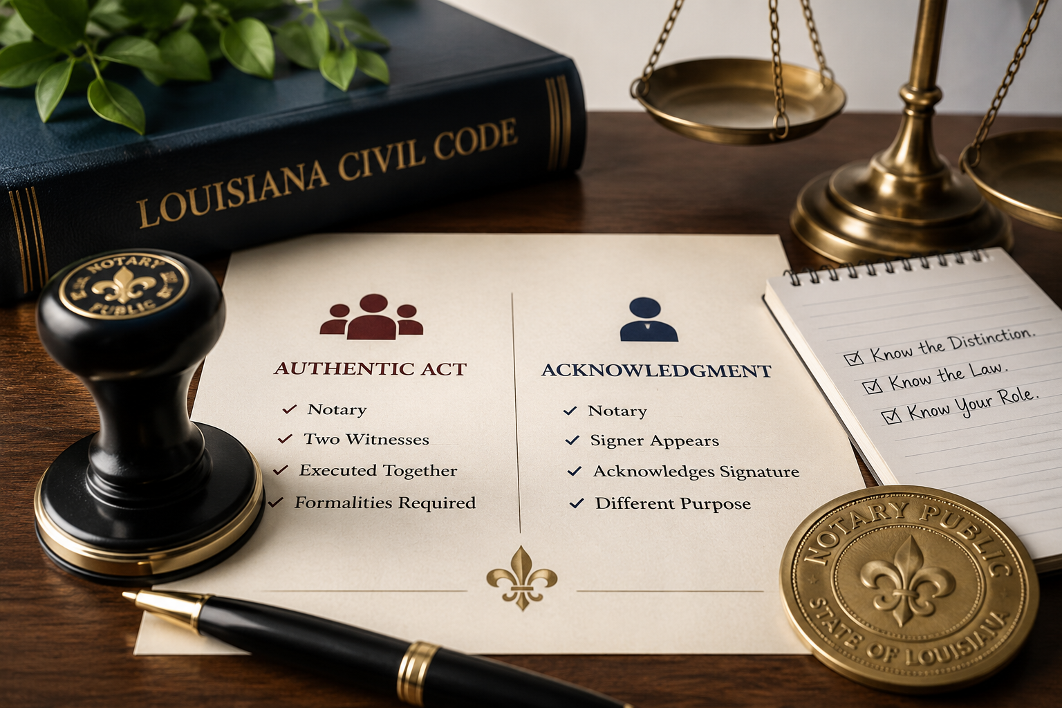 Authentic Act vs. Acknowledged Act: They Are NOT the Same Thing